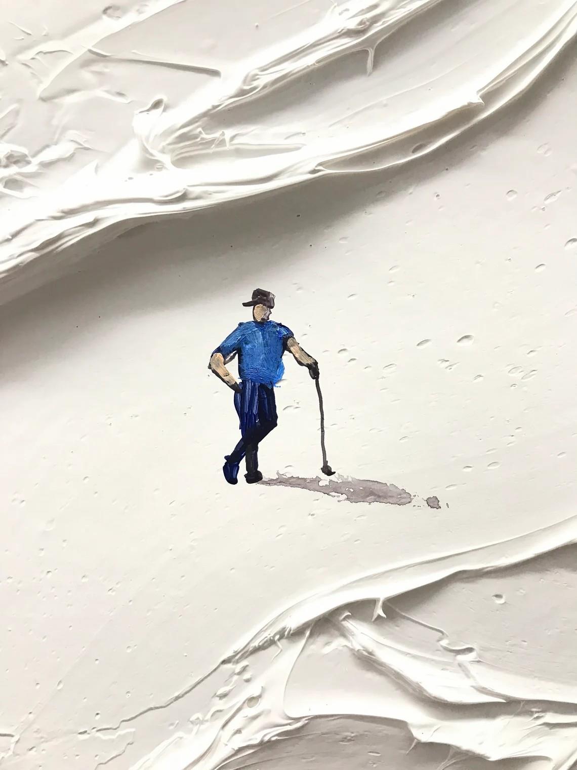 Golf Sport by Palette Knife detail1 wall art minimalism Oil Paintings